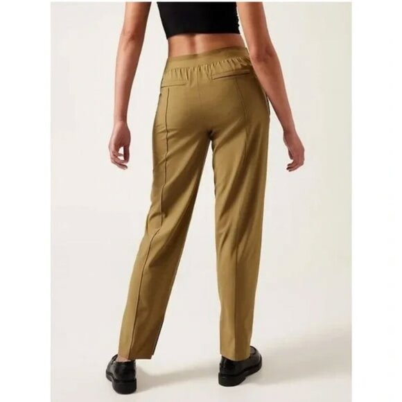 Athleta Brooklyn Heights Vienna Slim Pants 8 Tall Tapestry Gold NWOT - Picture 3 of 16